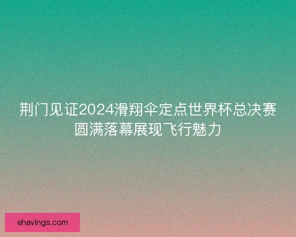 荆门见证2024滑翔伞定点世界杯总决赛圆满落幕展现飞行魅力